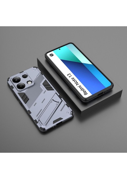 Xiaomi Redmi Note 13 4g Kickstand'li Kılıf, 10FT Askeri Düşme Koruyucu Darbeye Dayanıklı Ince Sert Kılıf With KICKSTAND,10FT Military Drop Protective Shockproof Slim Hard Case (Yurt Dışından)