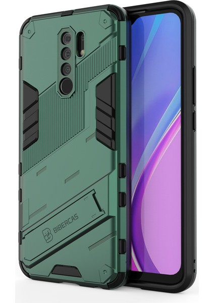 Xiaomi Redmi 9 Kickstand'li Kılıf, 10FT Askeri Düşme Koruyucu Darbeye Dayanıklı Ince Sert Kılıf (Yurt Dışından)