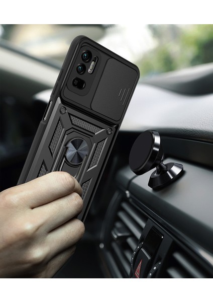 Xiaomi Redmi Note 10 4g Kickstand Zırhlı Manyetik Halkalı Telefon Kılıfı Sağlam Koruyucu Askeri Sınıf Darbeye Dayanıklı Kılıf (Yurt Dışından) modelleri