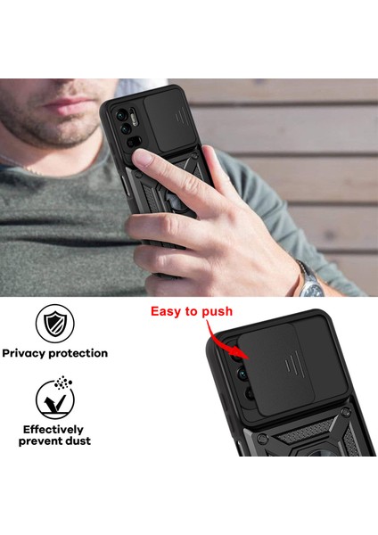 Xiaomi Redmi Note 10 4g Kickstand Zırhlı Manyetik Halkalı Telefon Kılıfı Sağlam Koruyucu Askeri Sınıf Darbeye Dayanıklı Kılıf (Yurt Dışından) fırsatları