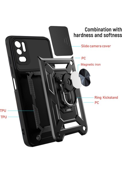 Xiaomi Redmi Note 10 4g Kickstand Zırhlı Manyetik Halkalı Telefon Kılıfı Sağlam Koruyucu Askeri Sınıf Darbeye Dayanıklı Kılıf (Yurt Dışından) indirimleri