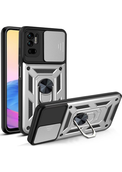 Xiaomi Redmi Note 10 4g Kickstand Zırhlı Manyetik Halkalı Telefon Kılıfı Sağlam Koruyucu Askeri Sınıf Darbeye Dayanıklı Kılıf (Yurt Dışından)