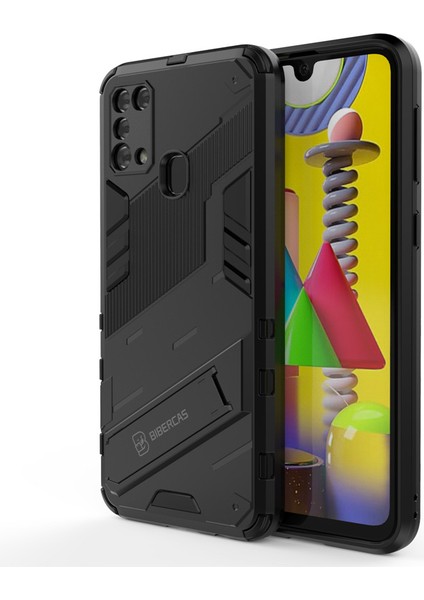 Samsung Galaxy M31 Kickstand'li Kılıf, 10FT Askeri Düşme Koruyucu Darbeye Dayanıklı Ince Sert Kılıf (Yurt Dışından)