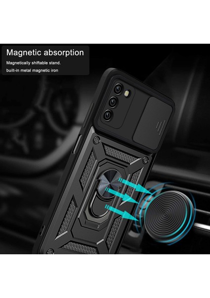 Samsung Galaxy A03S Kickstand Zırhlı Manyetik Halkalı Telefon Kılıfı Sağlam Koruyucu Askeri Sınıf Darbeye Dayanıklı Kılıf (Yurt Dışından) modelleri