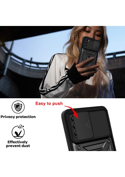 Samsung Galaxy A03S Kickstand Zırhlı Manyetik Halkalı Telefon Kılıfı Sağlam Koruyucu Askeri Sınıf Darbeye Dayanıklı Kılıf (Yurt Dışından) fırsatları