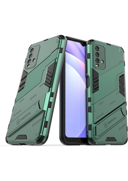 Xiaomi Redmi 9t Kickstand'li Kılıf, 10FT Askeri Düşme Koruyucu Darbeye Dayanıklı Ince Sert Kılıf (Yurt Dışından)