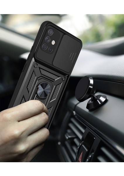 Samsung Galaxy A51 5g Kickstand Zırhlı Manyetik Halkalı Telefon Kılıfı Sağlam Koruyucu Askeri Sınıf Darbeye Dayanıklı Kılıf (Yurt Dışından) modelleri