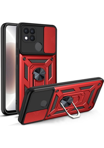 Oppo A15/OPPO A15S Kickstand Zırhlı Manyetik Halkalı Telefon Kılıfı Sağlam Koruyucu Askeri Sınıf Darbeye Dayanıklı Kılıf (Yurt Dışından)