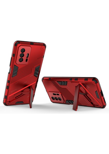 Xiaomi Mi 11T Pro Kickstand'li Kılıf, 10FT Askeri Düşme Koruyucu Darbeye Dayanıklı Ince Sert Kılıf (Yurt Dışından)