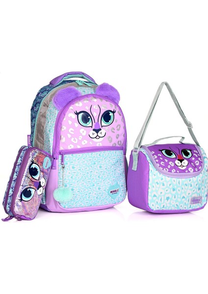 MU-9049 Shimmer Cat 3'lü Okul Sırt Çantası