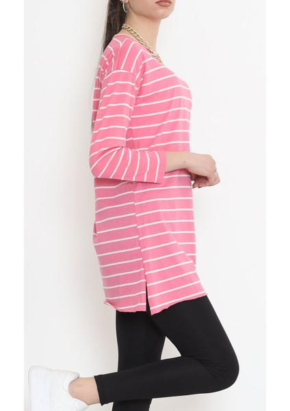 Çizgili Tunik Pembe - 11313.1567.