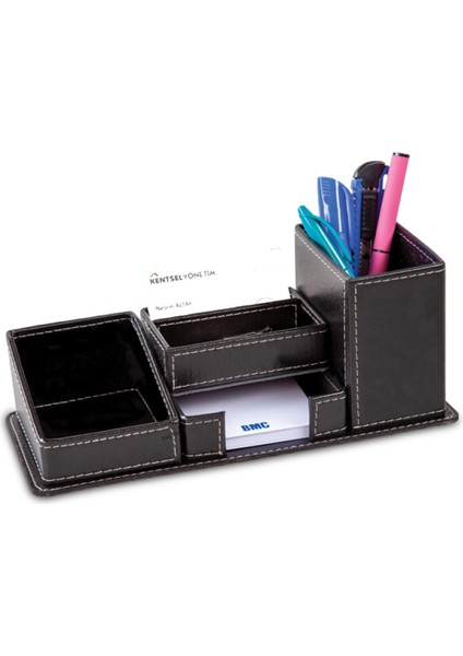 5 Bölmeli Organizer Masaüstü Ofis Masa Düzenleyici Aksesuar Deri Kalemlik, Deri Kalemlik Notluk, Masa Kalemliği modelleri