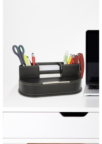 5 Bölmeli Organizer Masaüstü Ofis Masa Düzenleyici Aksesuar Deri Kalemlik, Masa Üstü Kalemlik Organizer, Masa Kalemliği modelleri