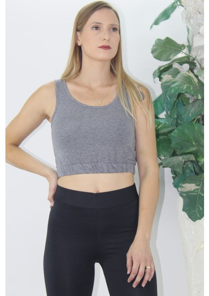 Beli Lastikli Crop Gri - Lks2907.022