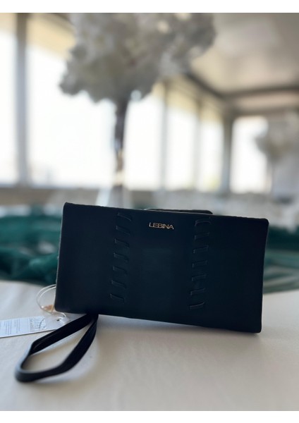 Telefon Ve Kart Bölmeli Siyah El Cüzdanı