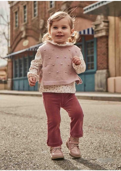 Kışlık Kız Bebek Yelekli 3'lü Set Takım modelleri