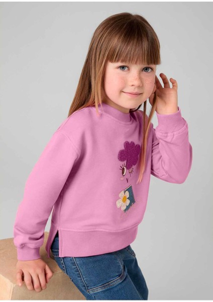 Kışlık Kız Çocuk Sweatshirt - Pembe