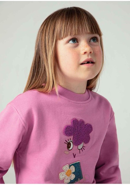 Kışlık Kız Çocuk Sweatshirt - Pembe
