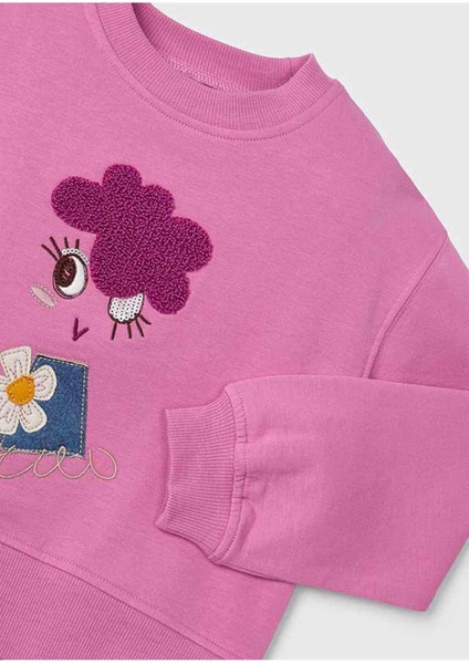 Kışlık Kız Çocuk Sweatshirt - Pembe