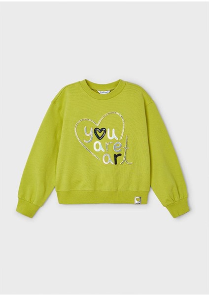 Kışlık Kız Çocuk Sweat - Yeşil