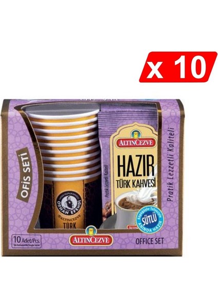 Altın Cezve Hazır Türk Kahvesi Ofis Seti Sütlü 10 x 11 gr - 10LU Paket