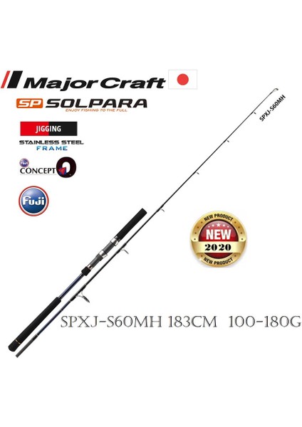 Major Craft Mc Solpara New SPXJ-S60MH Jigging Kamış 183CM 100-180G