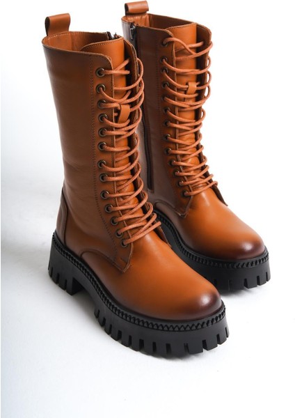 Taba Kadın Deri Fermuarlı Bağcıklı Bot fiyatları