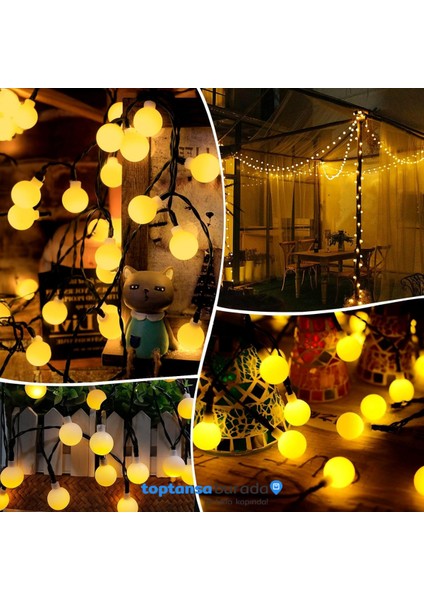 Solar 50 Ledli Top 8 Modlu Sarı Işık Bahçe Aydınlatma Dekorasyon Güneş Enerjili fiyatları