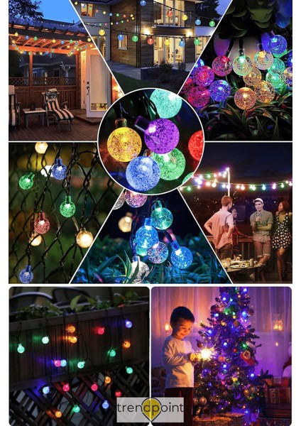 Solar Kristal Top 50 Ledli Rgb Işık 8 Modlu Bahçe Aydınlatma Dekorasyon Güneş Enerjili fırsatları