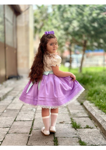 Lila Papatyalı Vintage Kız Bebek Elbise,doğum Günü Elbise,fotoğraf Çekim Elbise,0-10 Yaş Uygun indirimleri