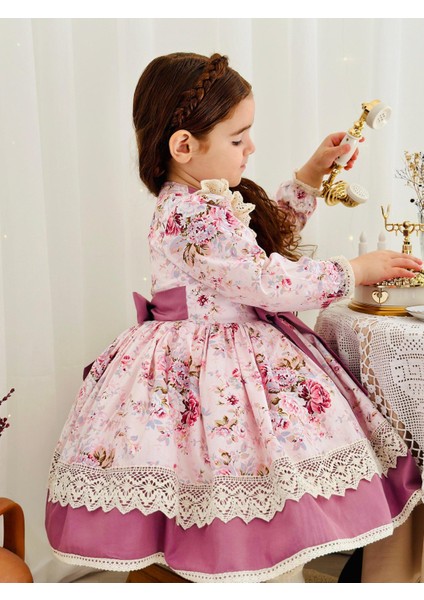 Pembe Royal Vintage Kız Bebek Elbise,doğum Günü Elbise,fotoğraf Çekim Elbise,0-10 Yaş Uygun fiyatları