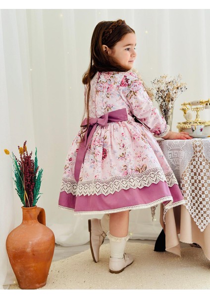Pembe Royal Vintage Kız Bebek Elbise,doğum Günü Elbise,fotoğraf Çekim Elbise,0-10 Yaş Uygun fırsatları