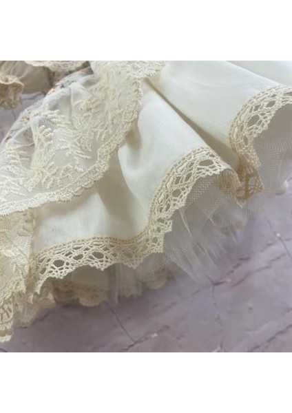 Krem Vintage Kız Çocuk Elbise - Bayramlık Kıyafetler - Kız Çocuk Elbise Modelleri - 0-7 Yaşa Uygun fırsatları