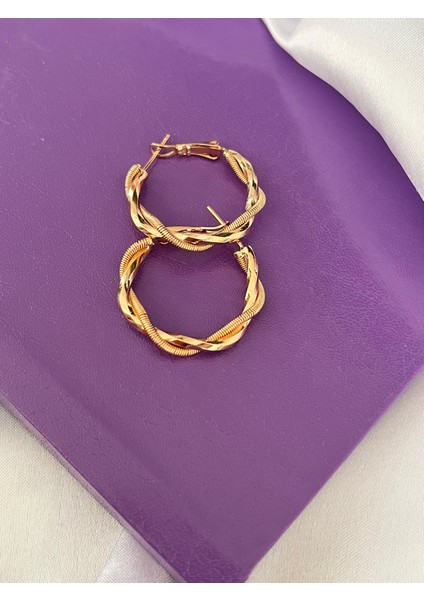 Deta Accessory Vıp Seri Rosegold Lean Halka Küpe