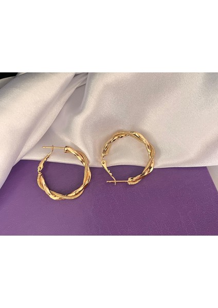 Deta Accessory Vıp Seri Rosegold Lean Halka Küpe