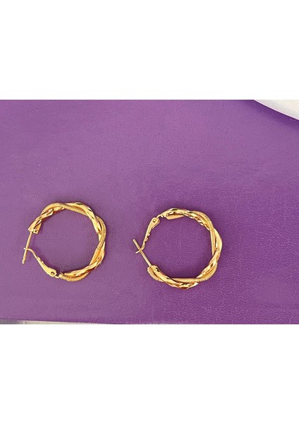 Deta Accessory Vıp Seri Rosegold Lean Halka Küpe