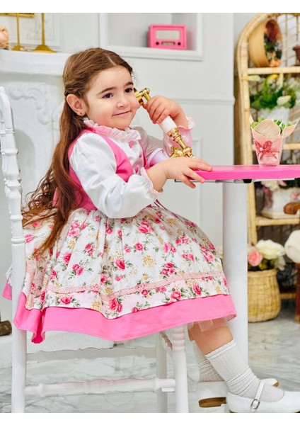 Pembe Düğmeli Vintage Kız Bebek Elbisesi,doğum Günü,fotoğraf Çekim Elbise,0-10 Yaş Uygun fiyatları