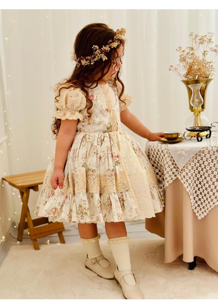 Lady Krem Kız Bebek Elbisesi,doğum Günü,fotoğraf Çekim Elbise,0-10 Yaş Uygun modelleri