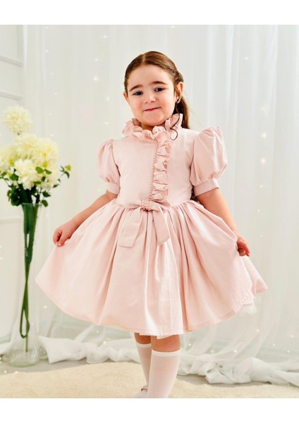 Pudra Pembe Inci Vintage Kız Bebek Elbisesi,doğum Günü,fotoğraf Çekim Elbise,0-10 Yaş Uygun