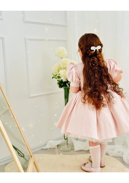 Pudra Pembe Inci Vintage Kız Bebek Elbisesi,doğum Günü,fotoğraf Çekim Elbise,0-10 Yaş Uygun fiyatları