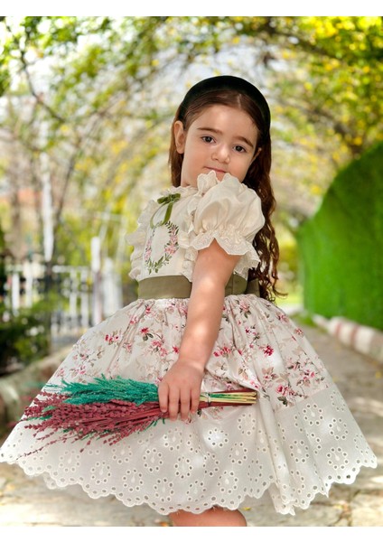 Krem Bahar Vintage Kız Bebek Elbise,Doğum günü elbise,fotoğraf çekim elbise,0-12 Yaş Uygun fiyatları