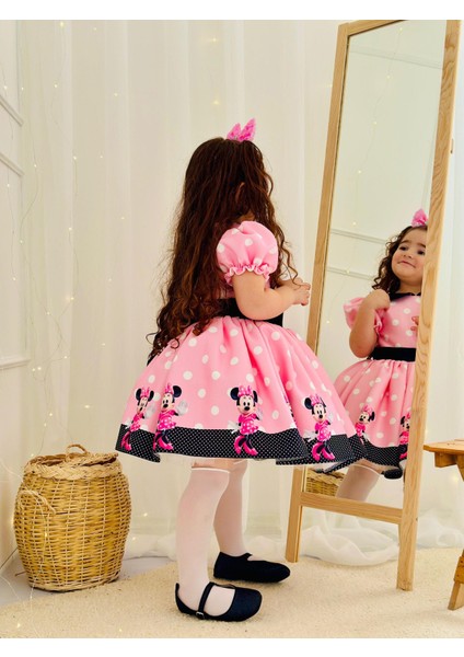 Pembe Mickey Mouse Vintage Kız Bebek Elbise,doğum Günü Elbise,fotoğraf Çekim Elbise,0-10 Yaş Uygun fırsatları