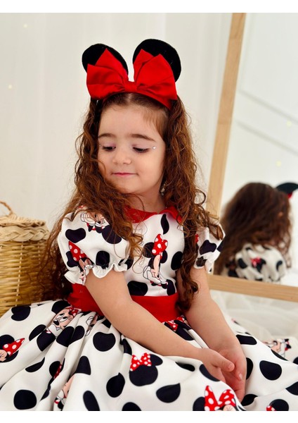Beyaz Mickey Mouse Vintage Kız Bebek Elbise,doğum Günü Elbise,fotoğraf Çekim Elbise,0-10 Yaş Uygun modelleri
