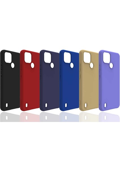 Realme C21 Kılıf Biye Silikon-Siyah