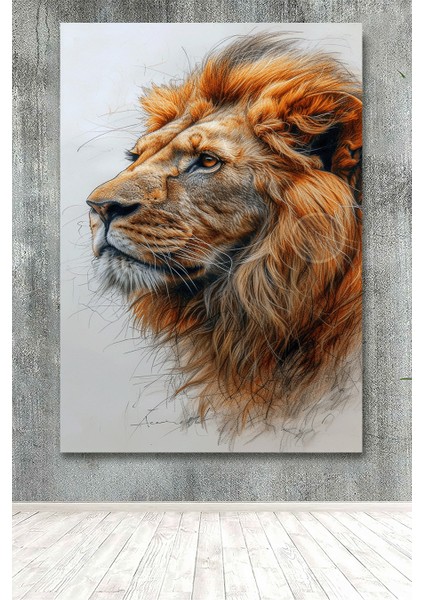 Soyut Aslan Lion Ev Ofis Salon Hd Kanvas Tablo