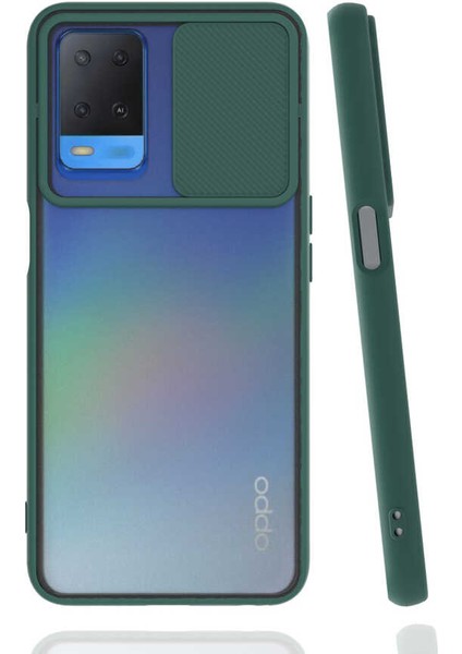 Oppo A54 4g Kılıf Lensi Kapak-Koyu Yeşil