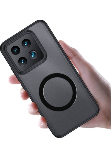Xiaomi Mi 14 Kılıf Sert Pc Arka Yüzey Wireless Şarj Özellikli Flet Magsafe Kapak-Siyah indirimleri