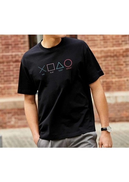 / Geometry Baskılı Basic T-Shirt Erkek / Kadın