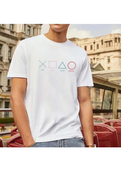 Bafaco Tekstil / Playstation Baskılı Basic T-Shirt Erkek / Kadın