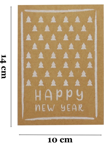 10X14 cm Yılbaşı Temalı 5 Adet Tebrik Kartı Model-3 Happy New Year